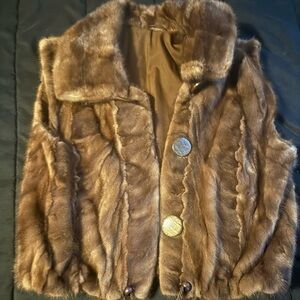 Real authentic Fur Vest with Large Buttons